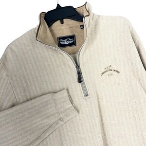 Creighton Farms Straight Down 1/4 Zip Golf Sweater Mens M Golfcore Preppy